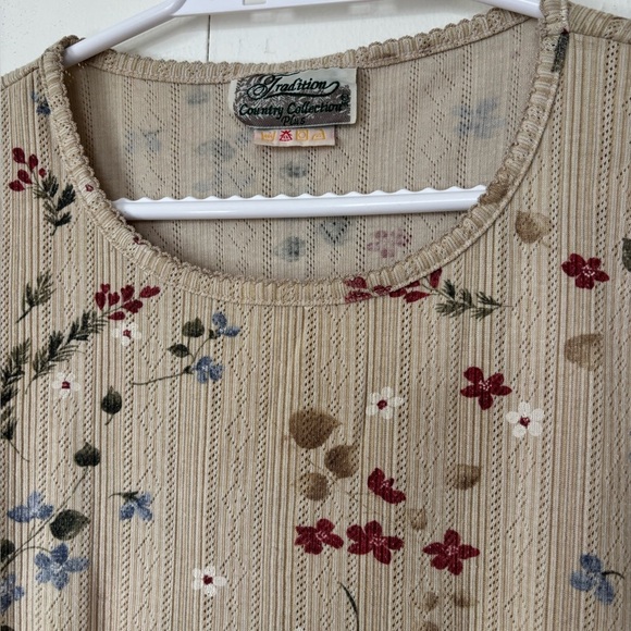 🎉4/30$🎉 Vintage Floral Knit Tee – Size 1X - Picture 2 of 4